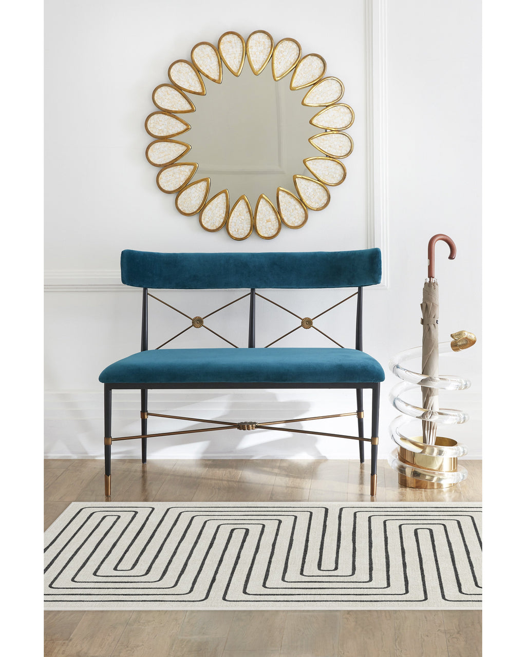 Labyrinth Black & Ivory Flatwoven Rug by Jonathan Adler