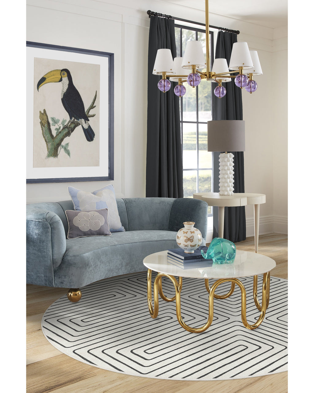 Labyrinth Black & Ivory Flatwoven Rug by Jonathan Adler