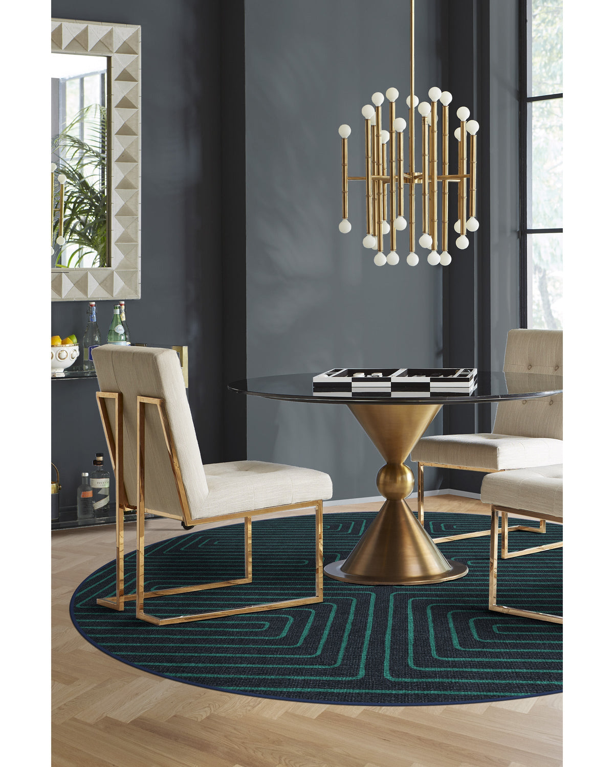 Labyrinth Navy & Teal Rug by Jonathan Adler