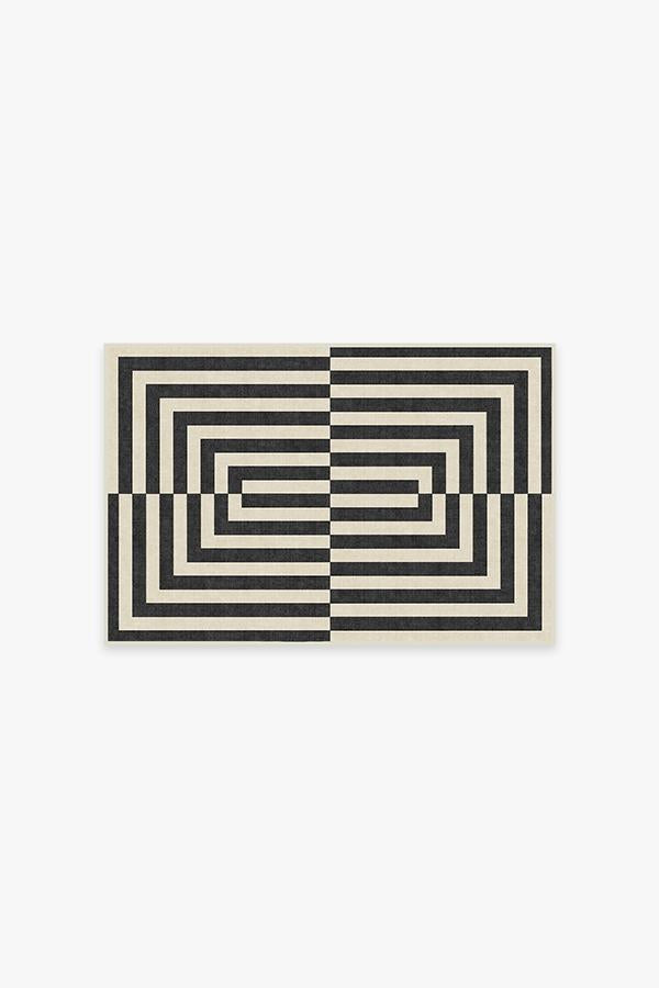 Op Art Charcoal Rug by Jonathan Adler