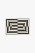Op Art Charcoal Flatwoven Rug by Jonathan Adler