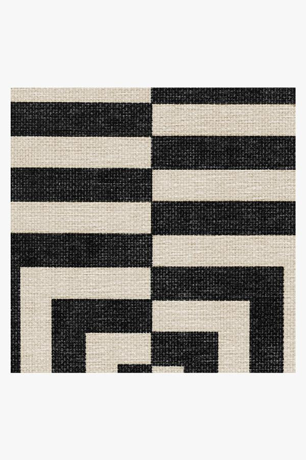 Op Art Charcoal Flatwoven Rug by Jonathan Adler
