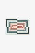 Op Art Teal Flatwoven Rug by Jonathan Adler