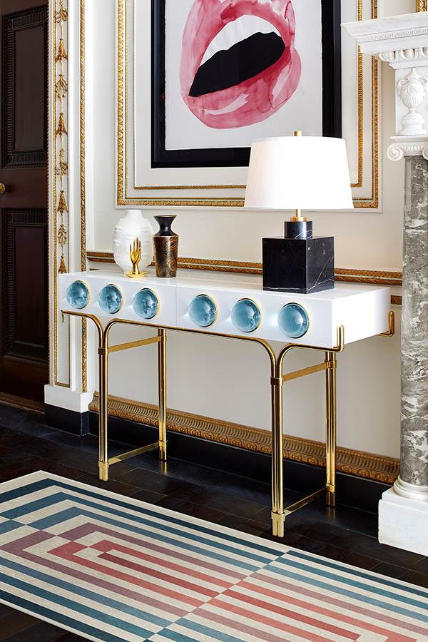 Op Art Teal Flatwoven Rug by Jonathan Adler