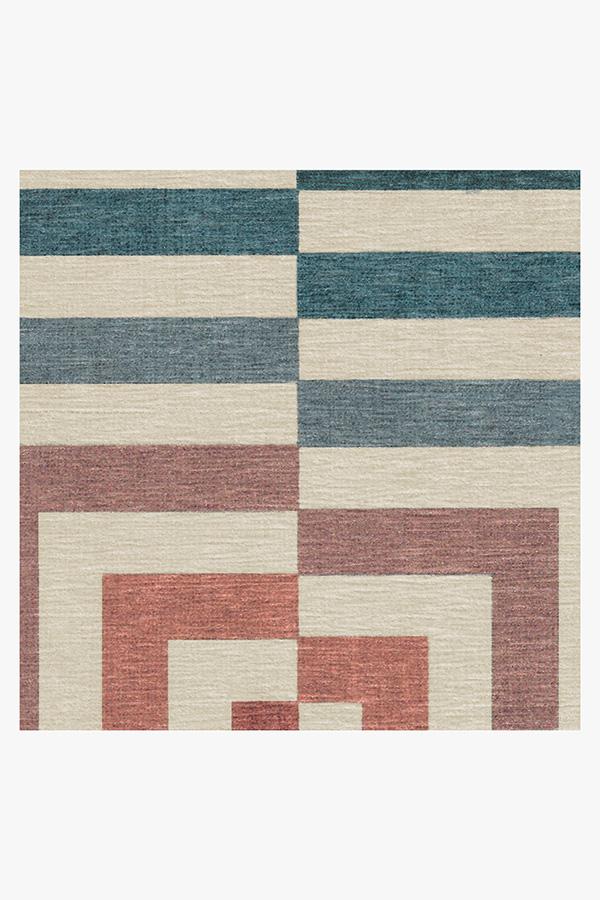 Op Art Teal Flatwoven Rug by Jonathan Adler