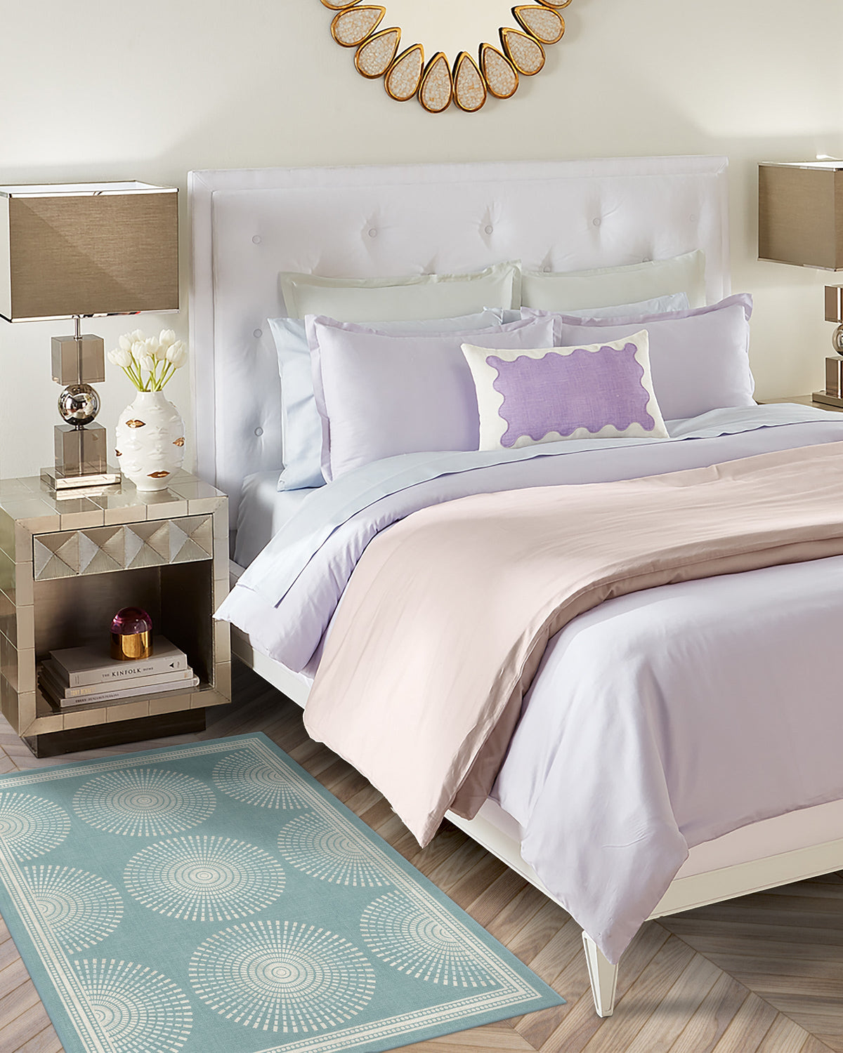Santorini Blue Flatwoven Rug by Jonathan Adler