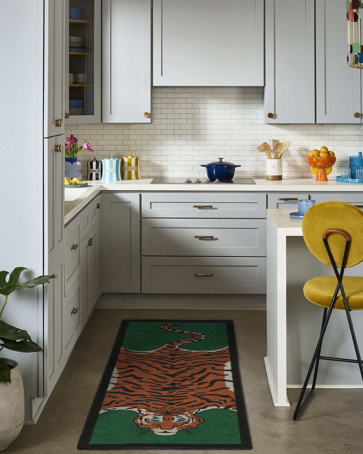 Tiger Emerald Flatwoven Rug by Jonathan Adler