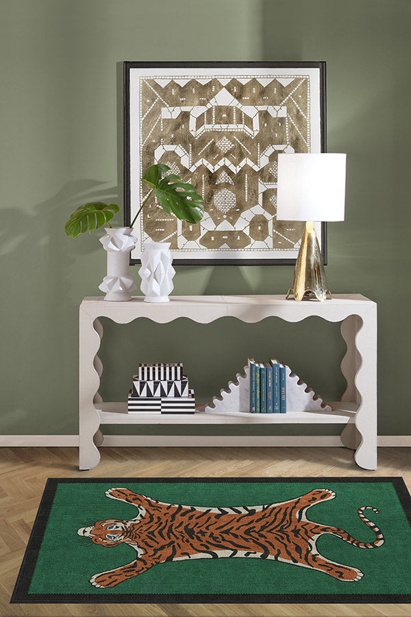 Tiger Emerald Flatwoven Rug by Jonathan Adler