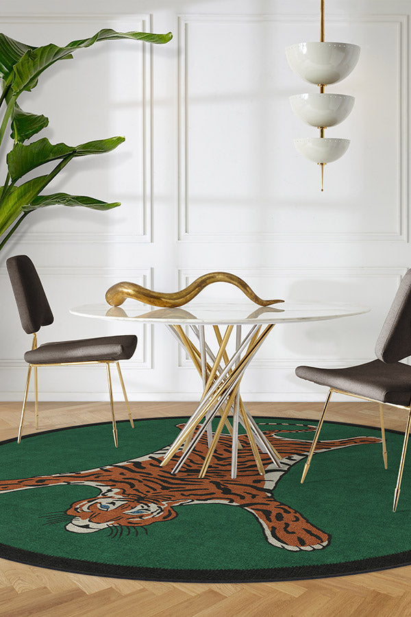 Tiger Emerald Flatwoven Rug by Jonathan Adler