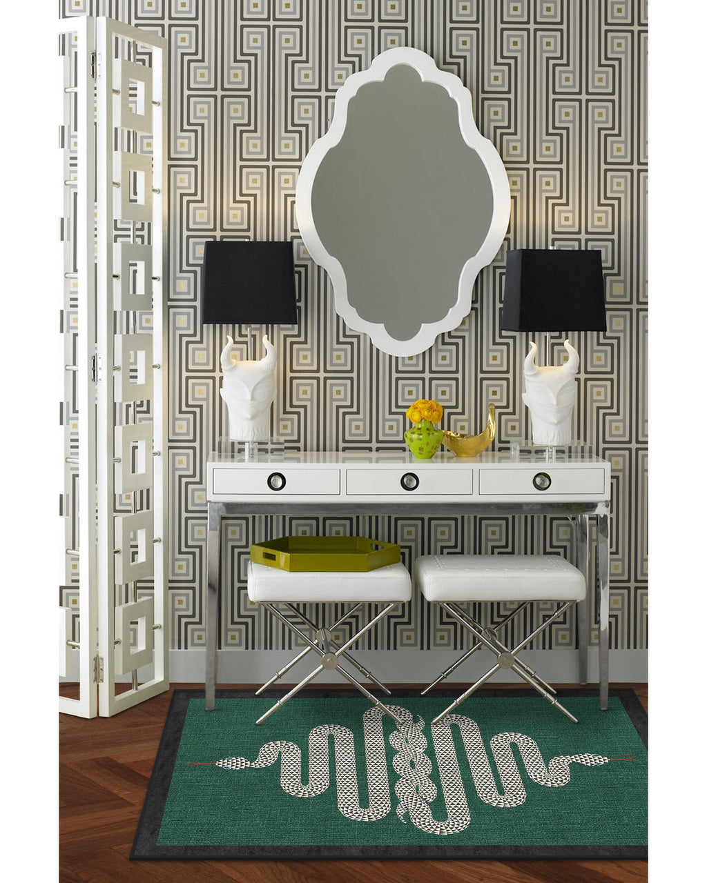 Venom Emerald Rug by Jonathan Adler