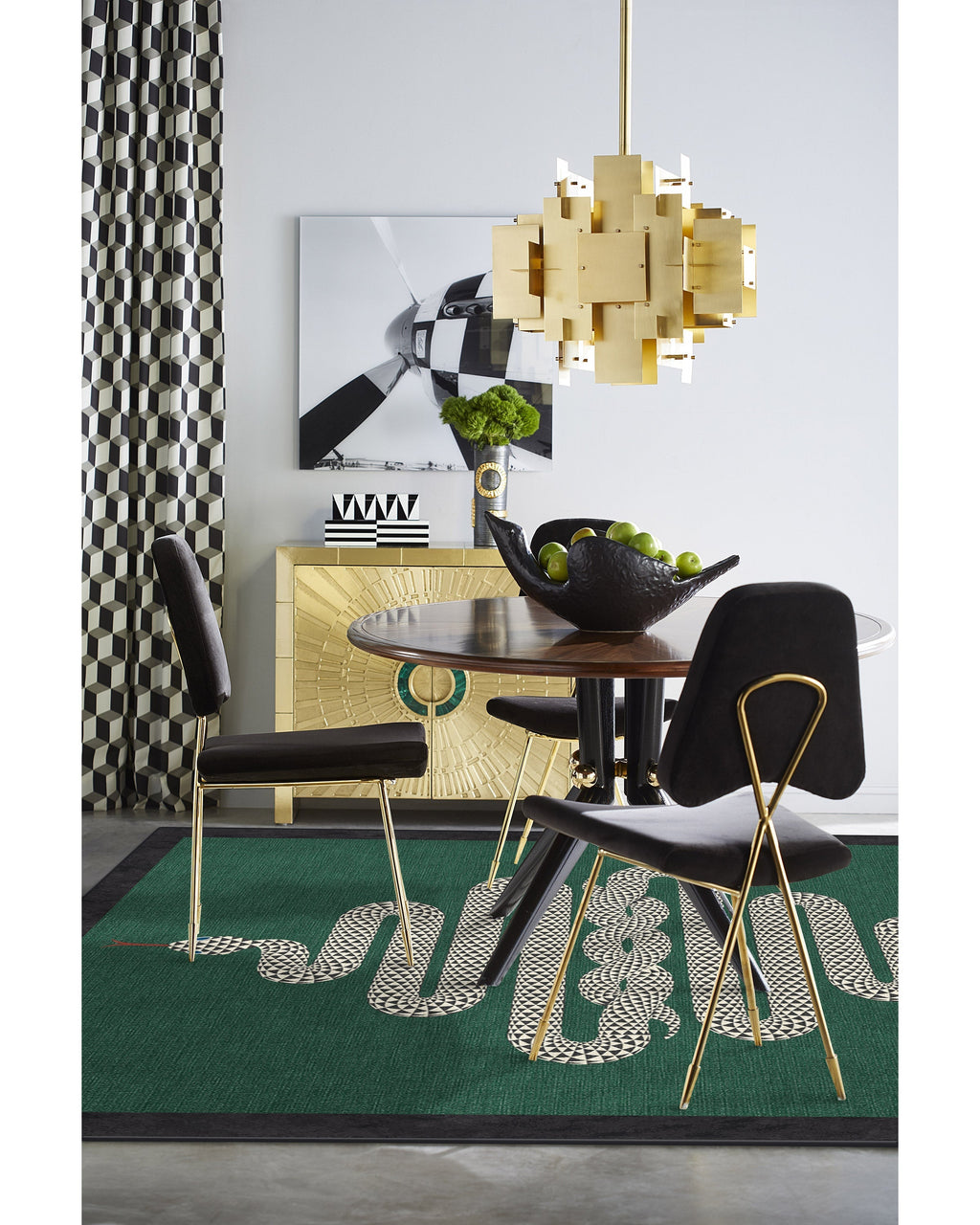 Venom Emerald Rug by Jonathan Adler