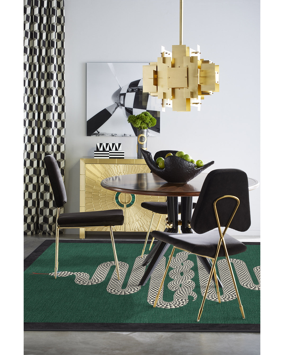 Venom Emerald Rug by Jonathan Adler