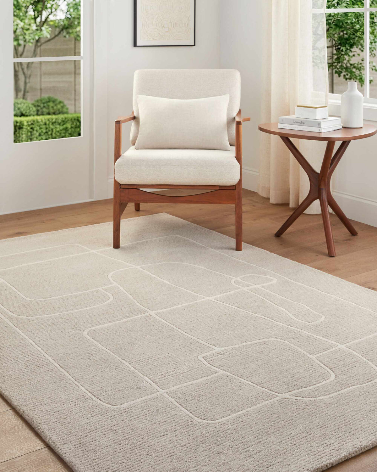 Vatsa Gray Abstract Area Rug
