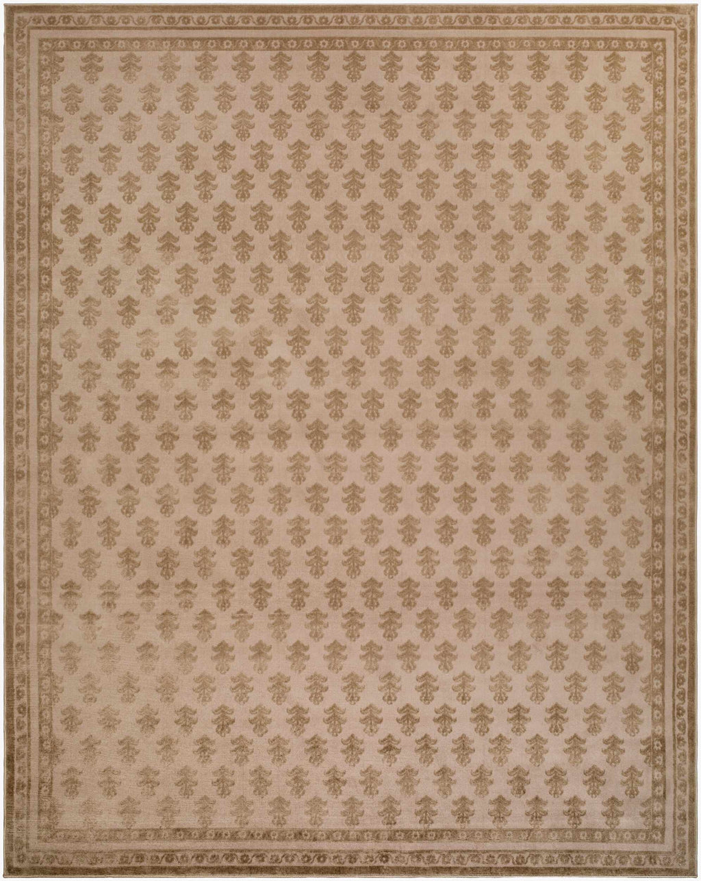 Darwid Camel Damask Washable Area Rug