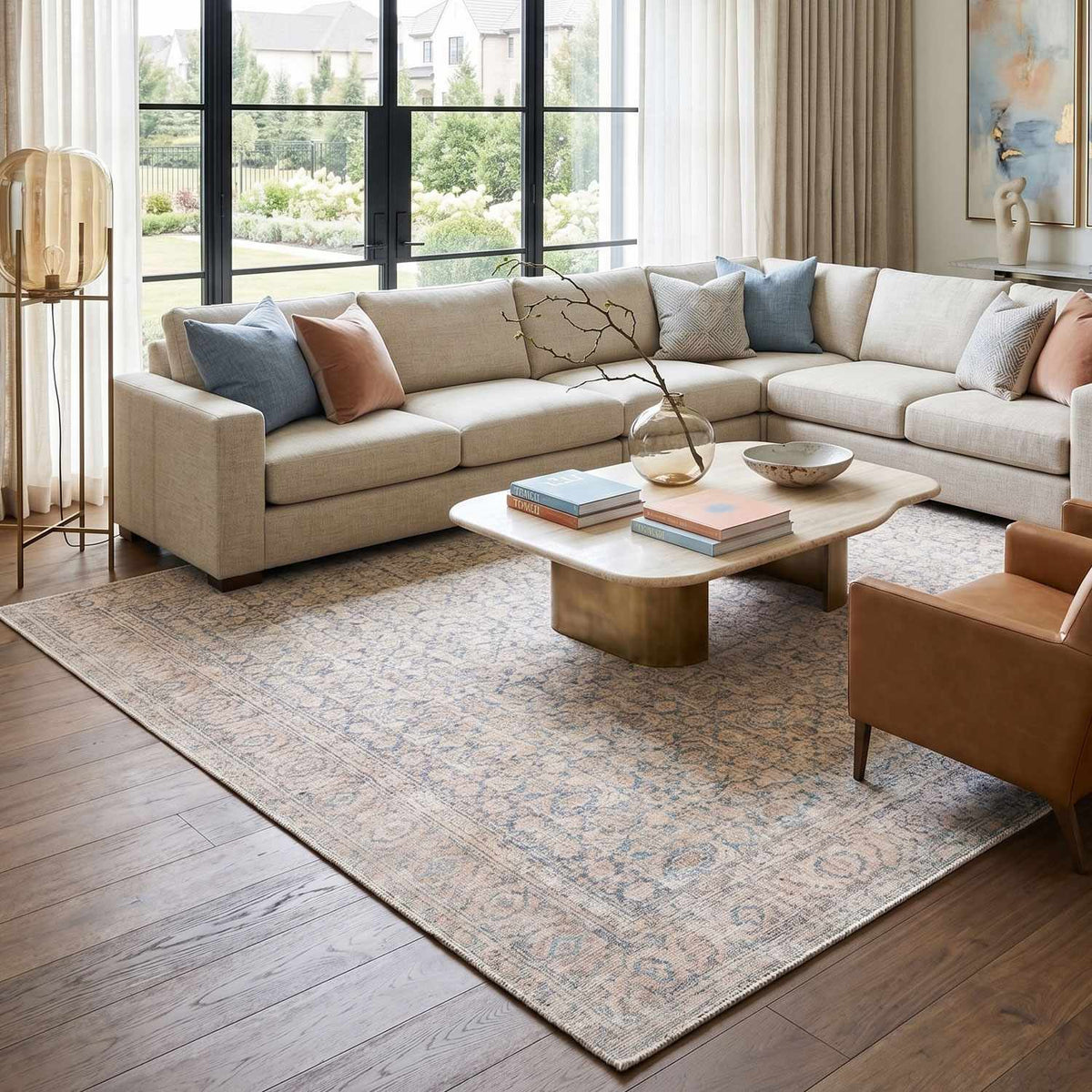 Sylvia Machine Woven  Jenni Yolo Home x LIVABLISS JYSL-2302 Washable Area Rug