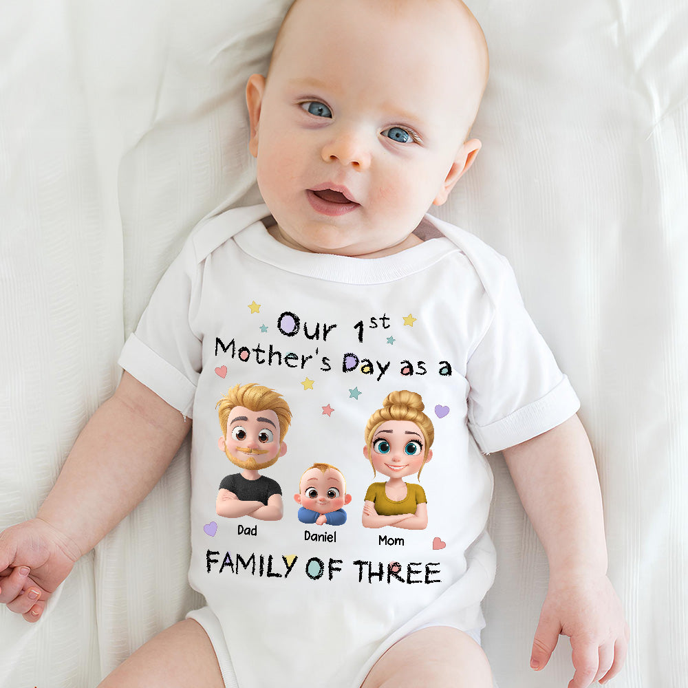A Family Of Three - Personalized Baby Onesie