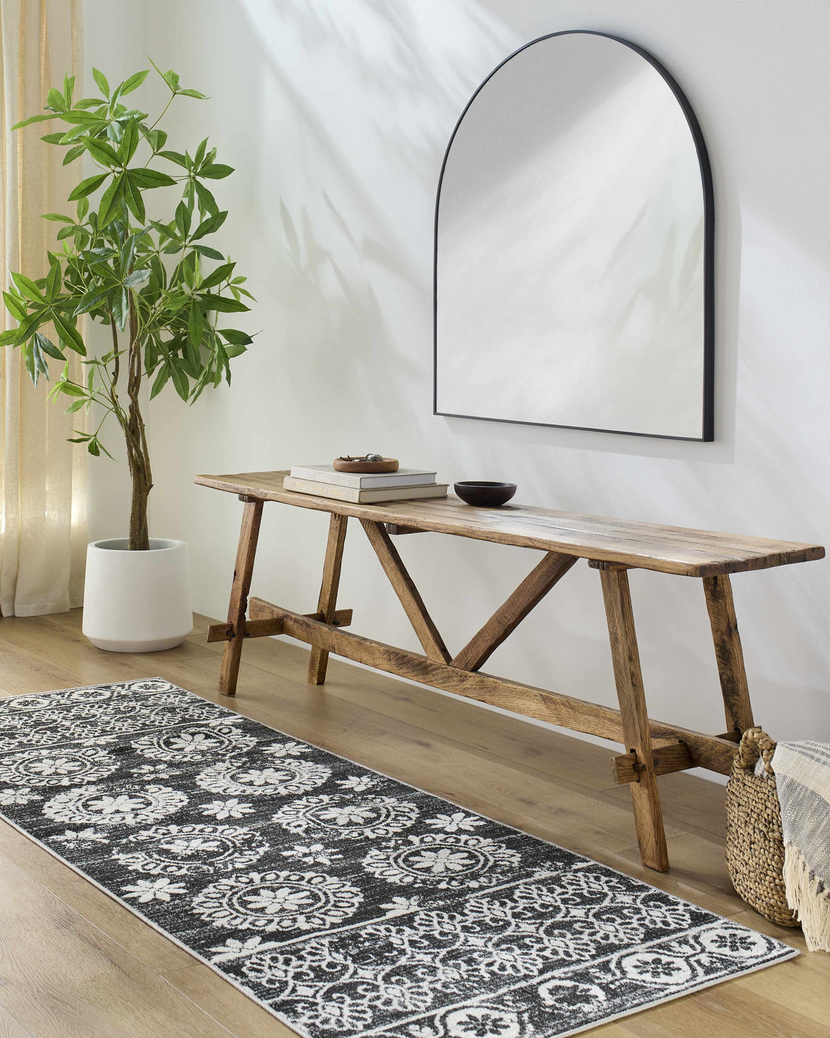 Kahraman Black & White Washable Rug - Clearance