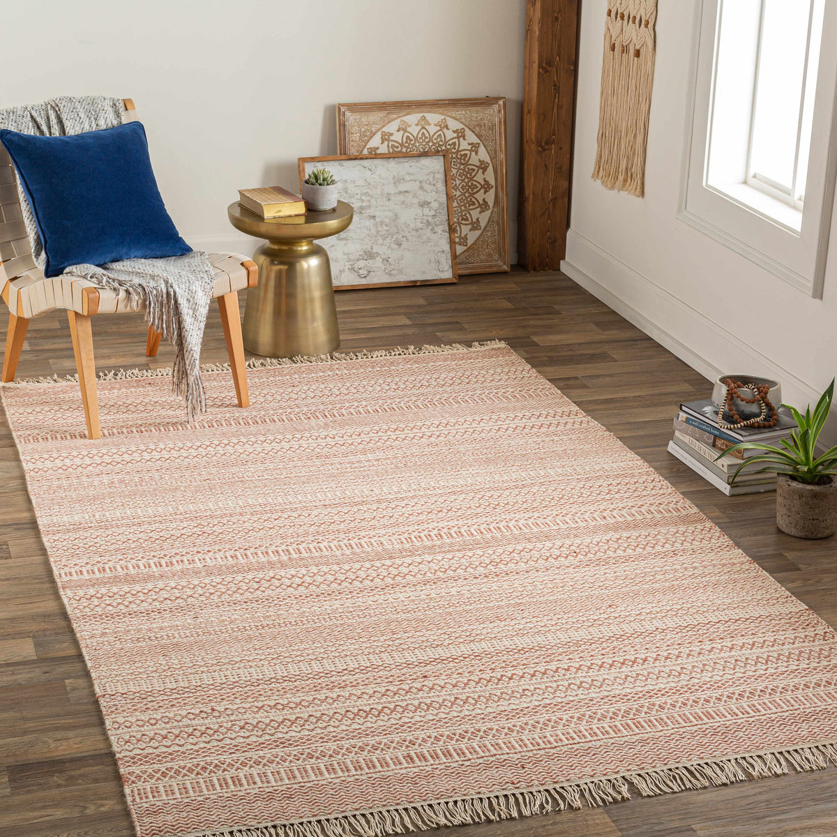 Kalinga Red/Cream Flatweave Wool Rug - Clearance