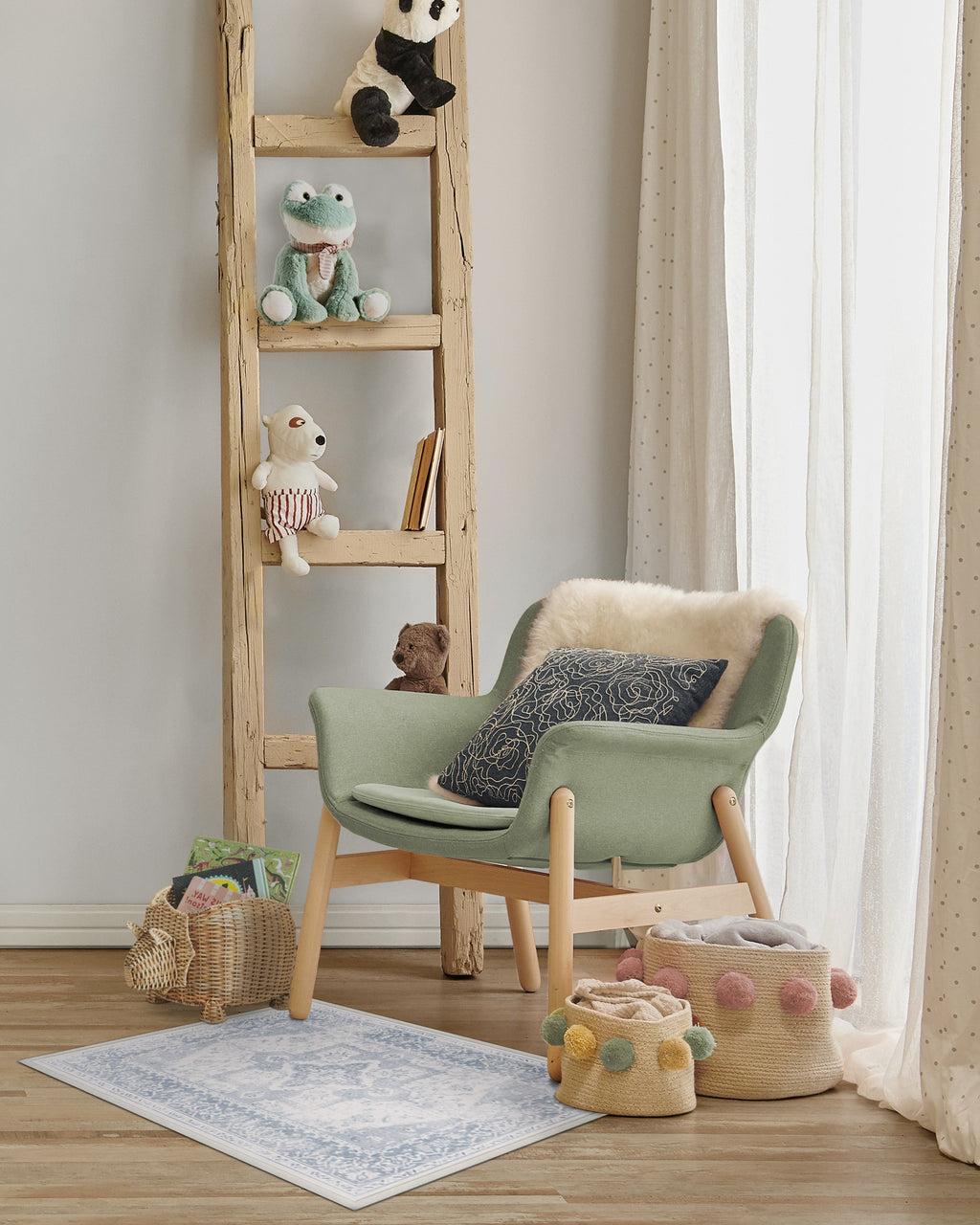 Kira Soft Blue Flatwoven Rug