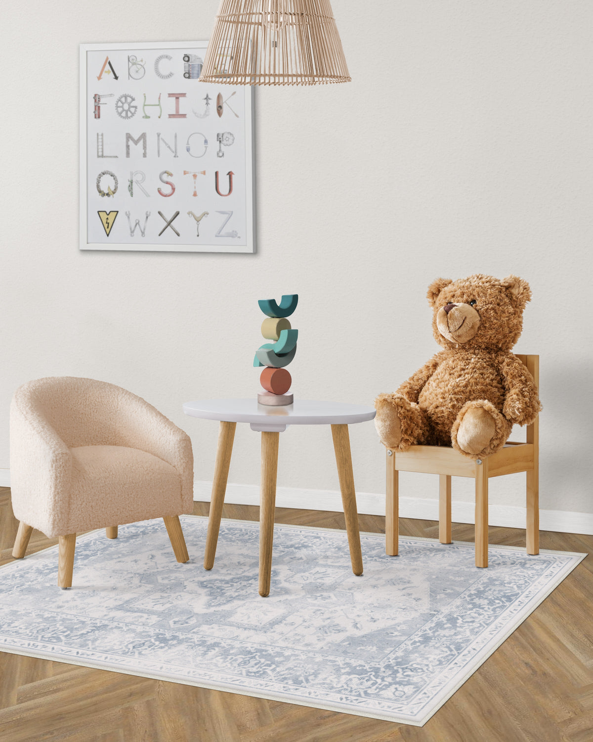 Kira Soft Blue Flatwoven Rug