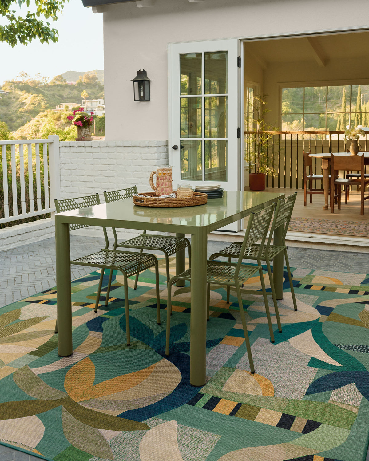 Laguna Teal Multicolor Outdoor Rug