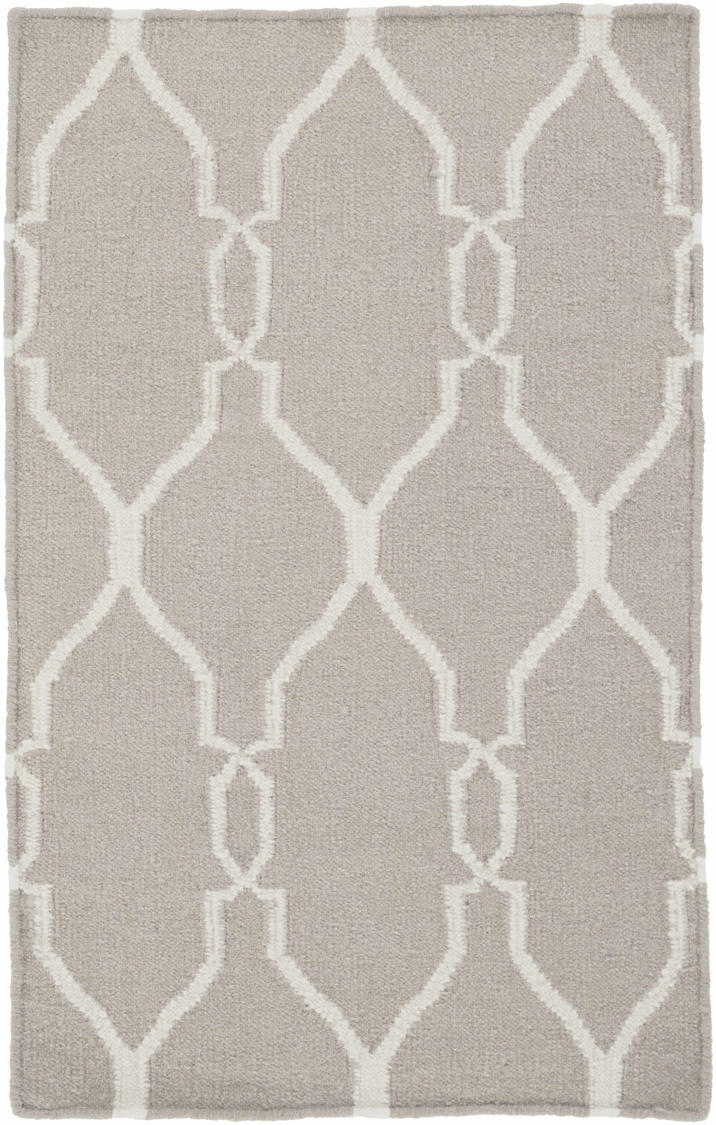 Lamy Beige Trellis Wool Rug - Clearance