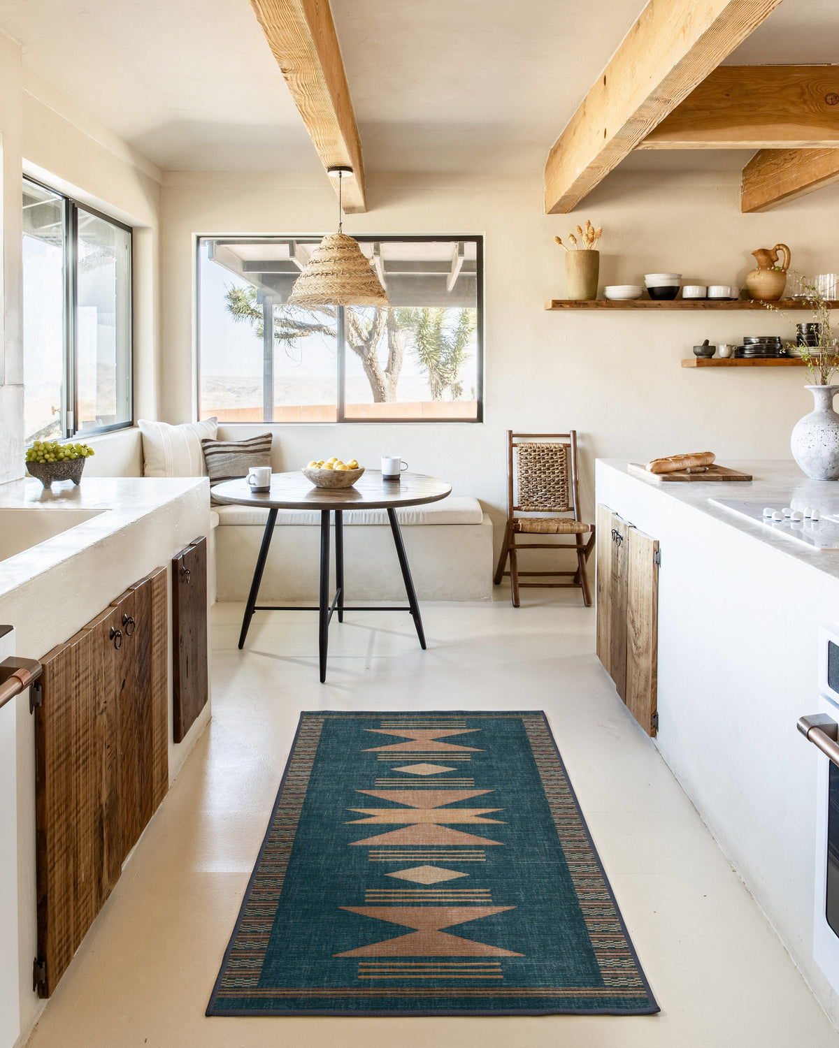 Lark Blue & Rose Rug