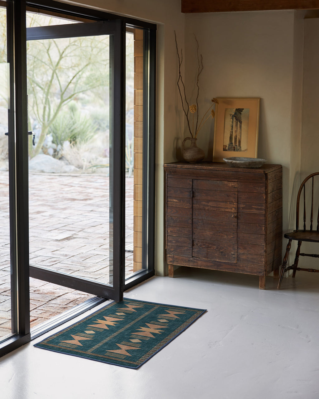 Lark Blue & Rose Flatwoven Rug