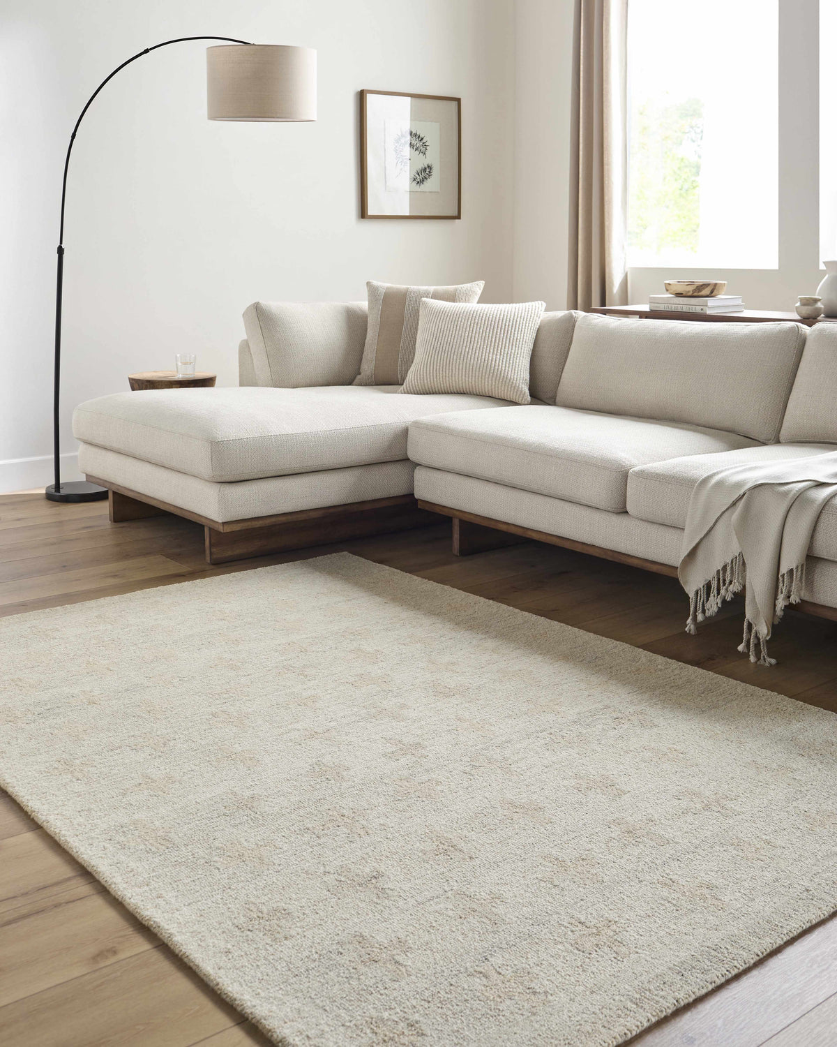 Lotta Peach Modern Wool Area Rug
