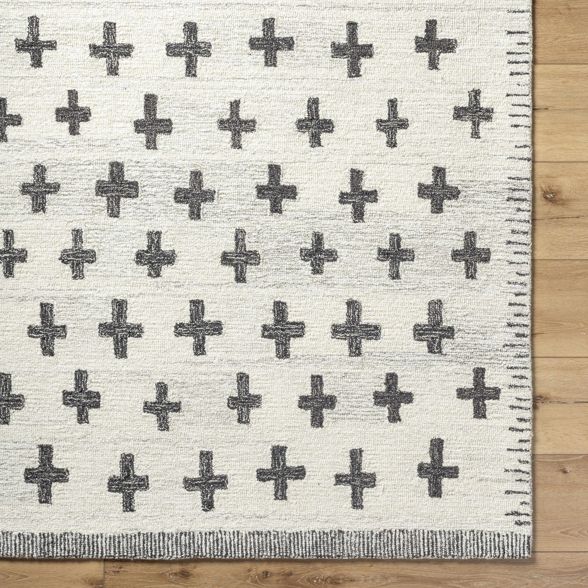 Lotta Light Silver Modern Wool Area Rug
