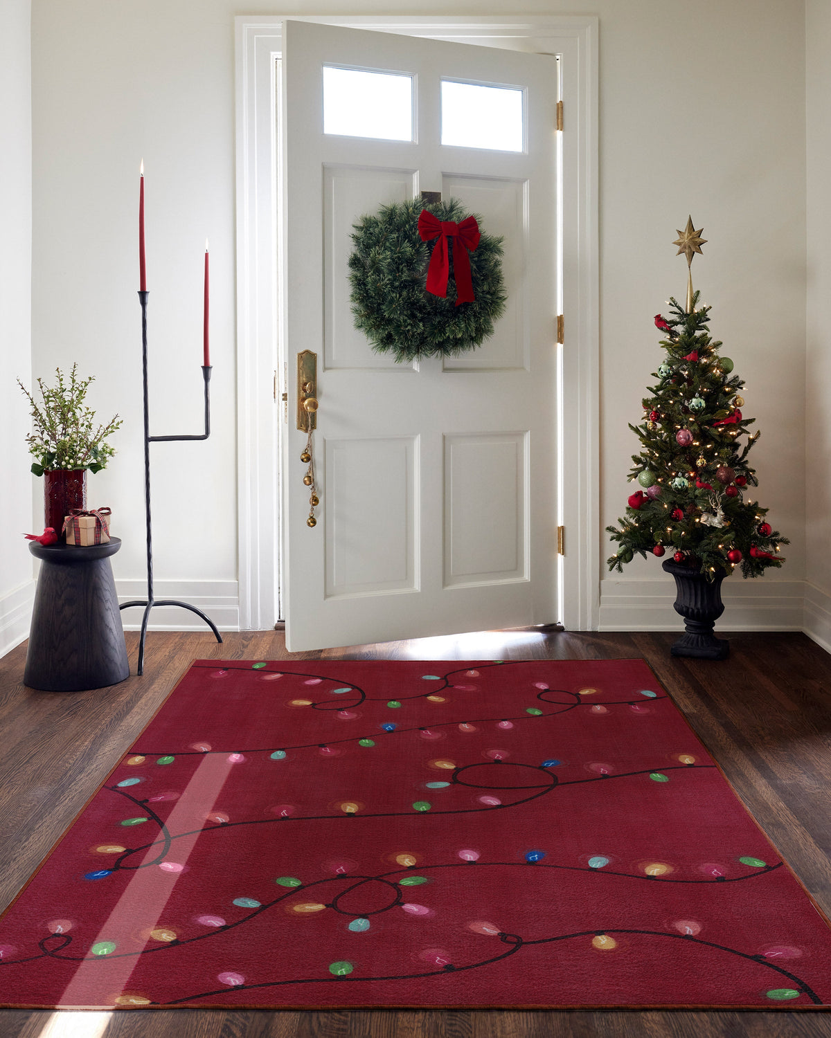 Let It Glow Red Rug