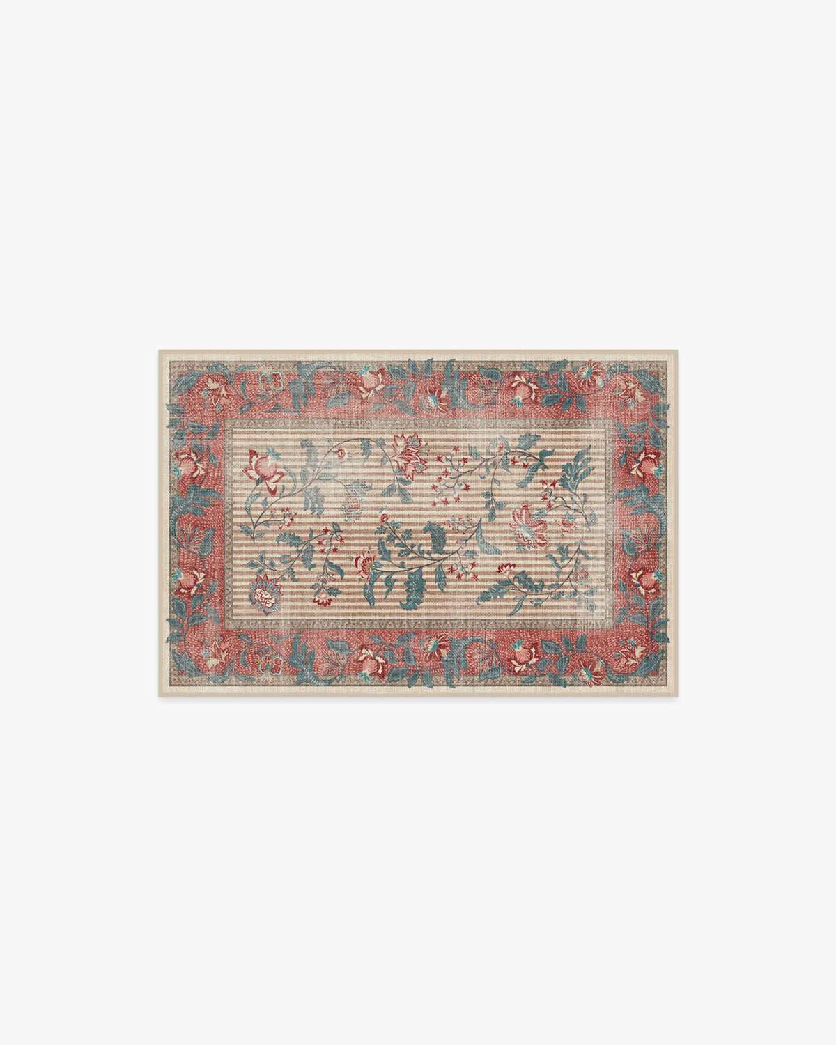 Lilou Currant & Teal Green Flatwoven Rug