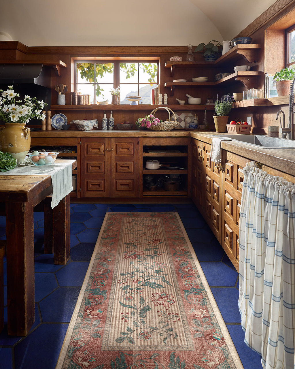Lilou Currant & Teal Green Rug