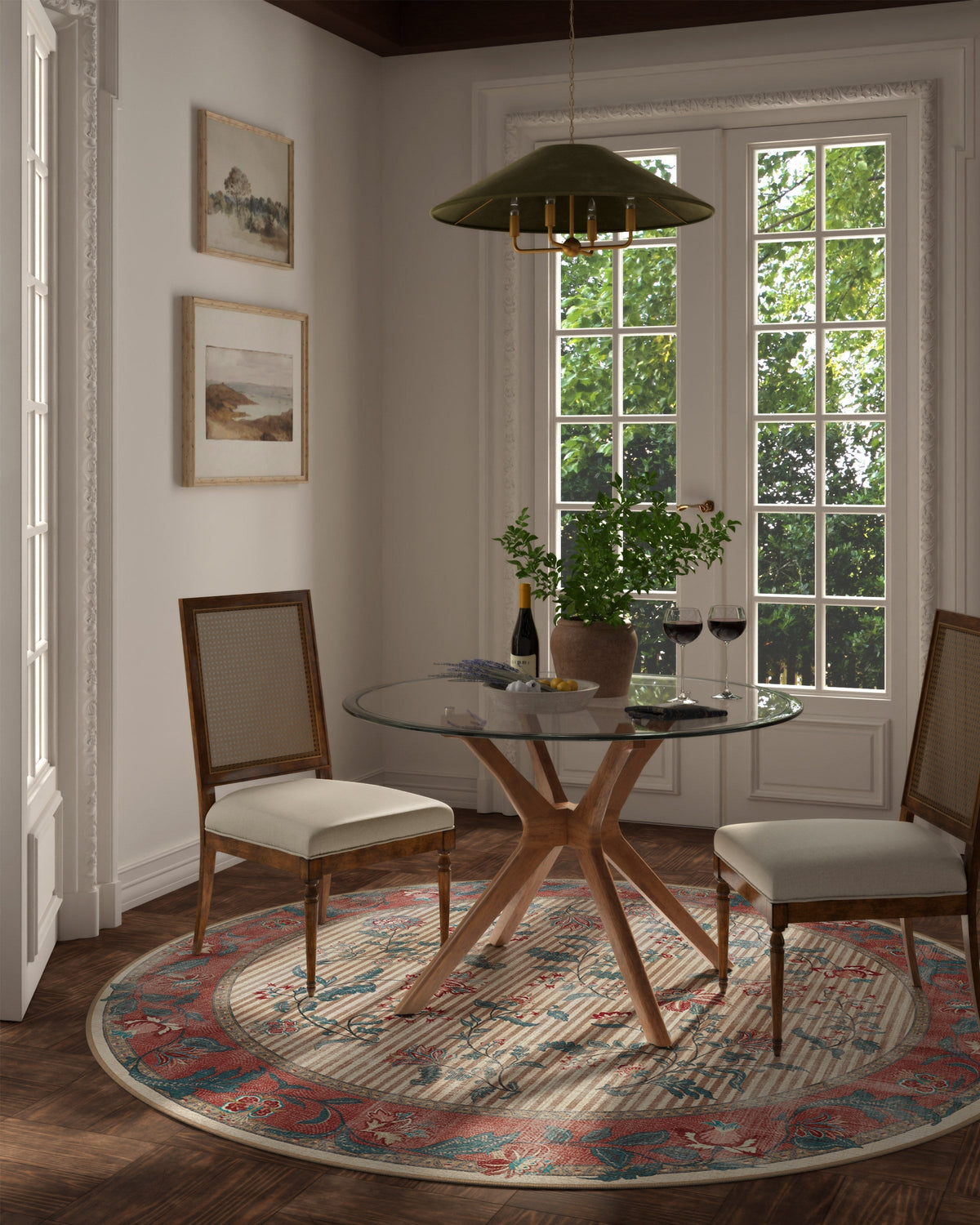 Lilou Currant & Teal Green Rug