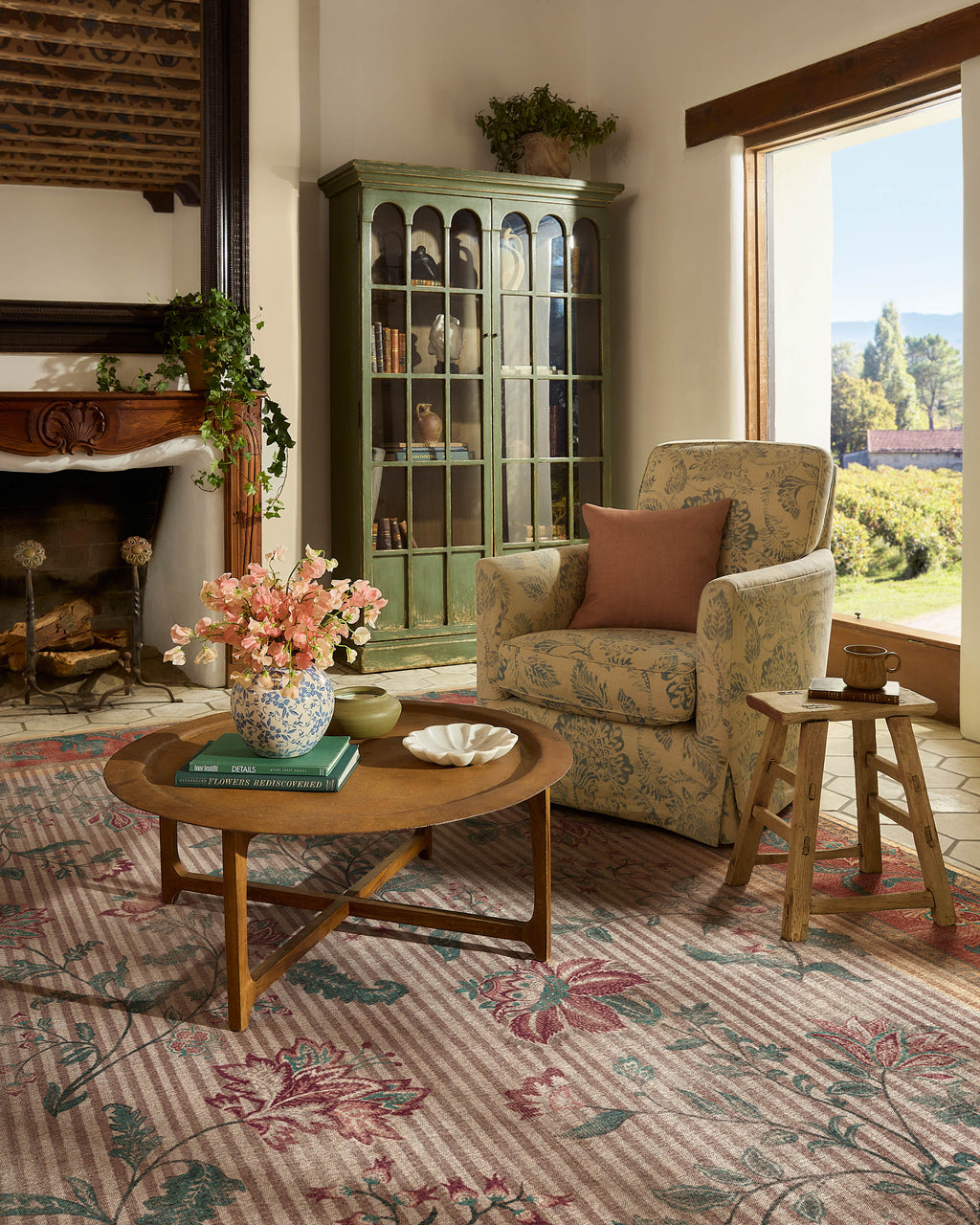 Lilou Currant & Teal Green Flatwoven Rug