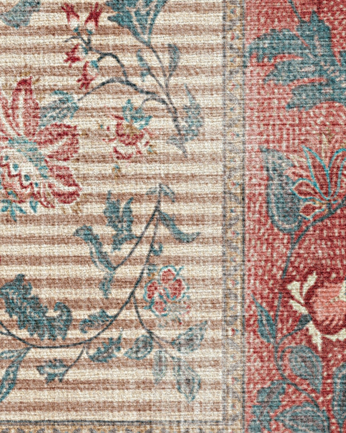 Lilou Currant & Teal Green Flatwoven Rug