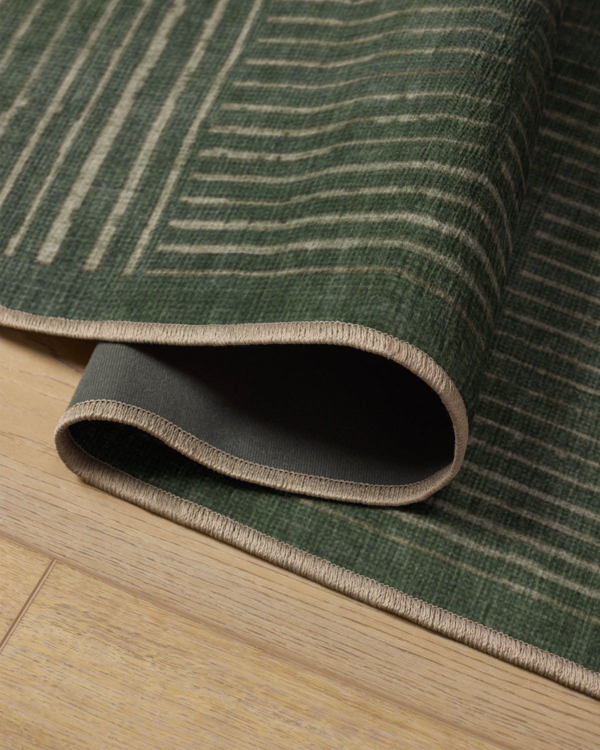 Linear Oasis Green Flatwoven Rug