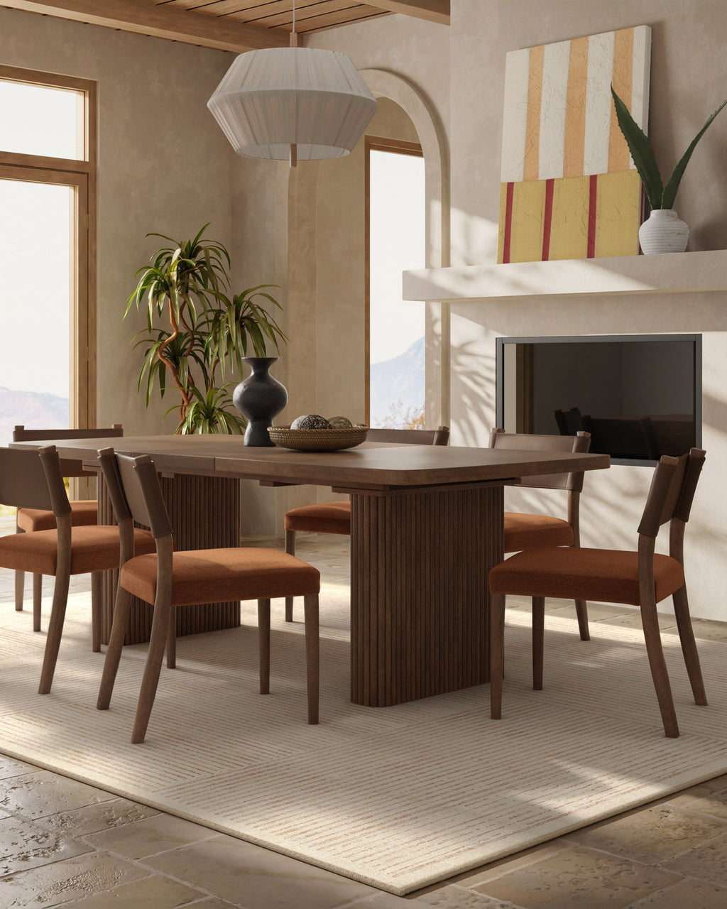 Linear Oasis Neutral Rug