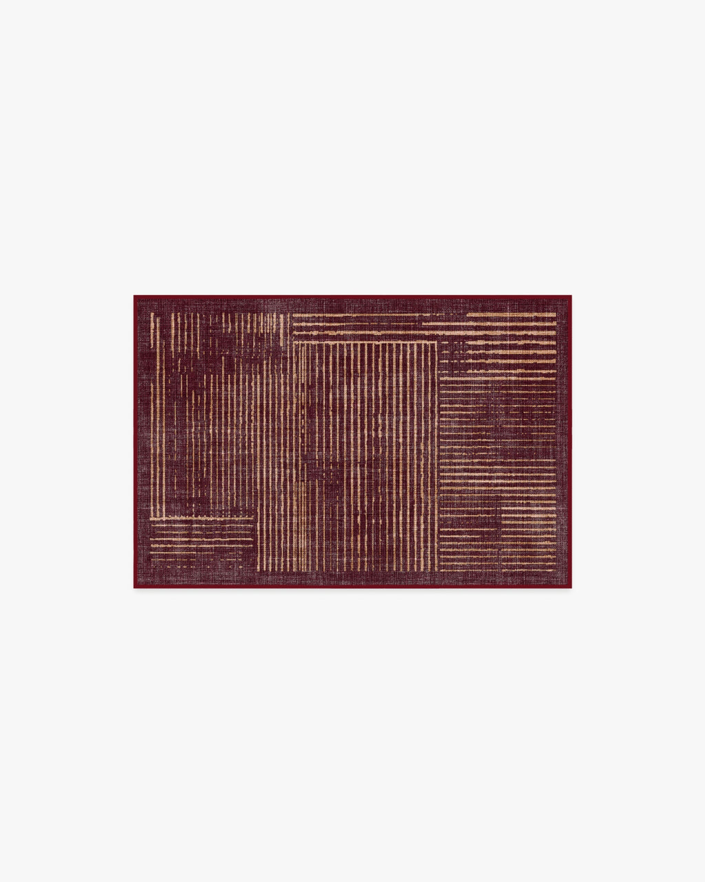 Linear Oasis Rust Red Rug