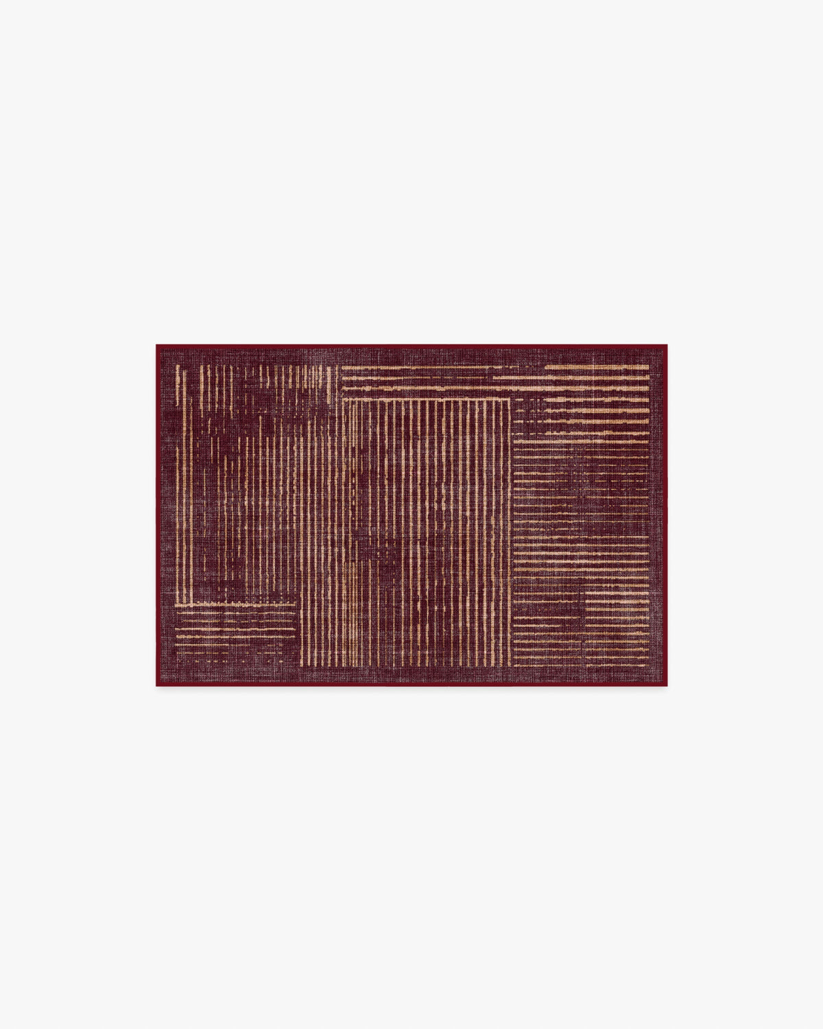 Linear Oasis Rust Red Rug