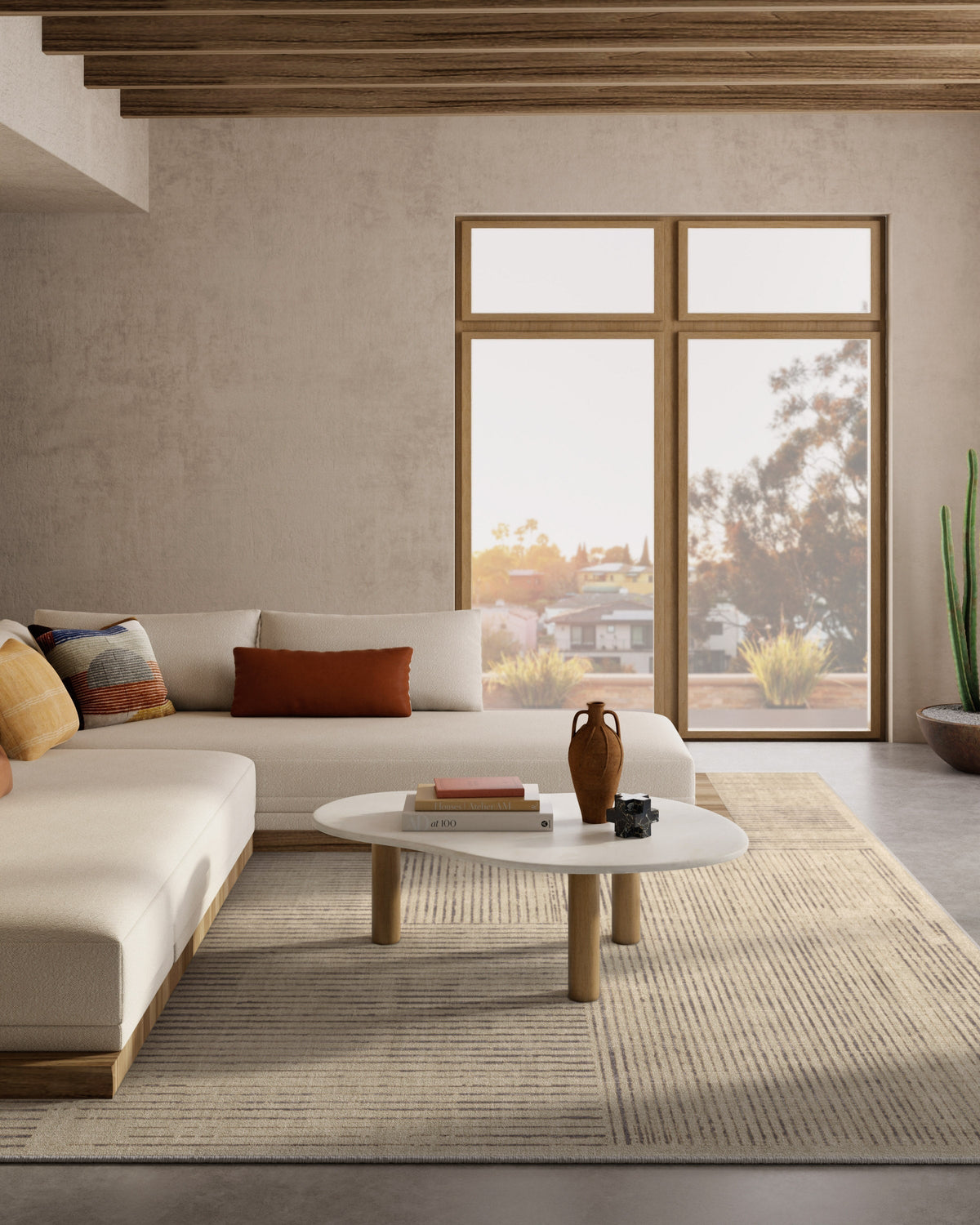 Linear Oasis Stone Grey Rug