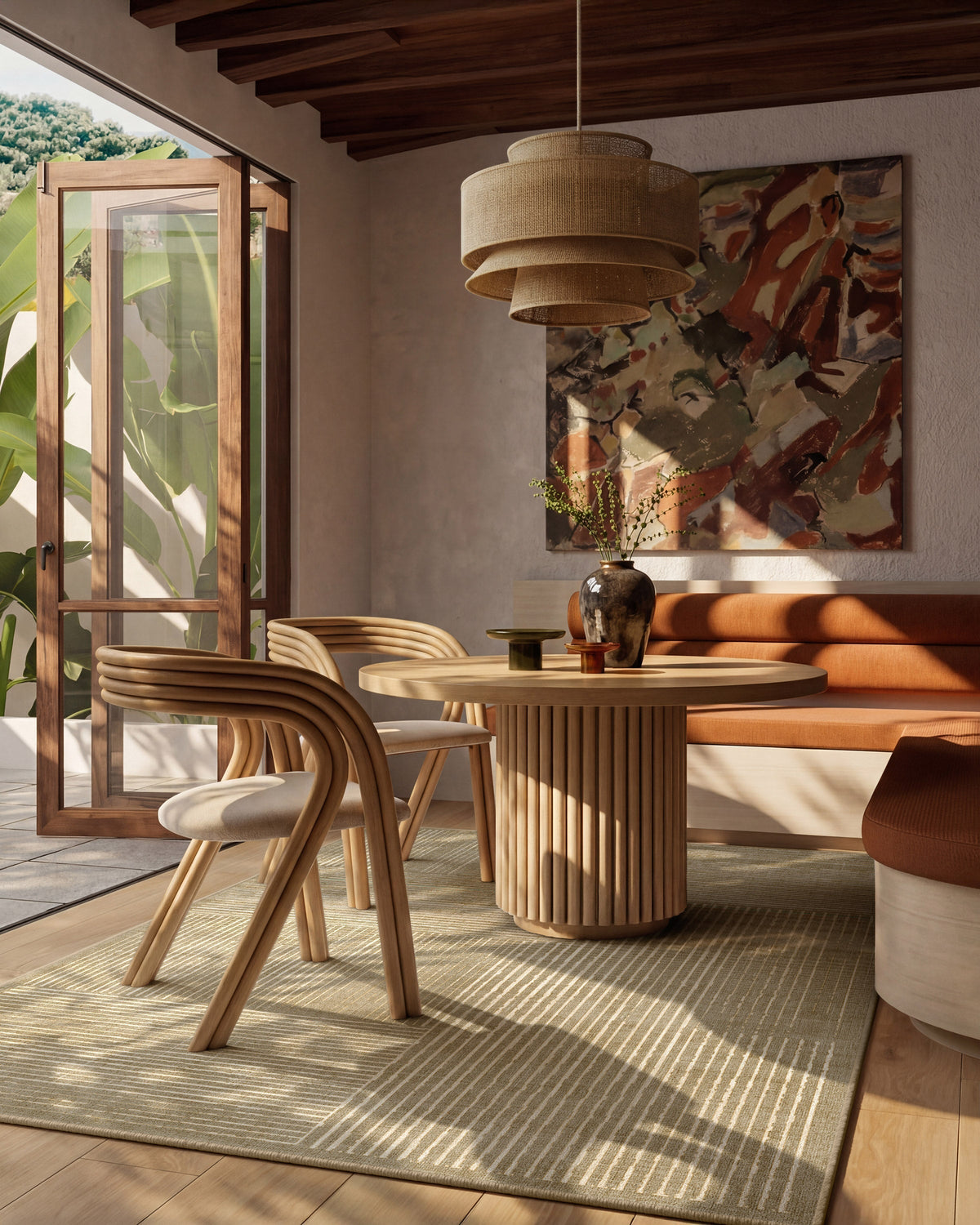Linear Oasis Warm Taupe Rug