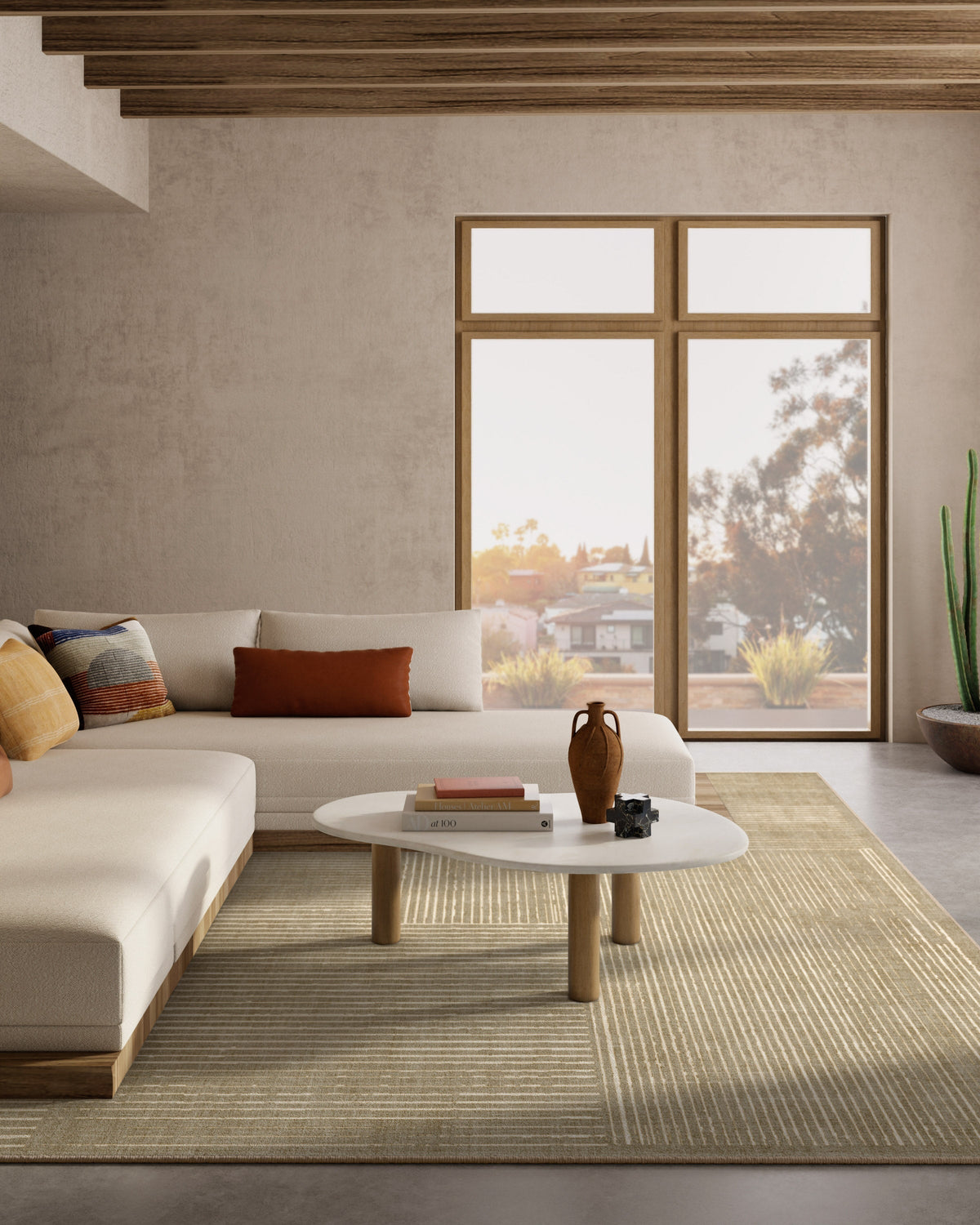 Linear Oasis Warm Taupe Rug