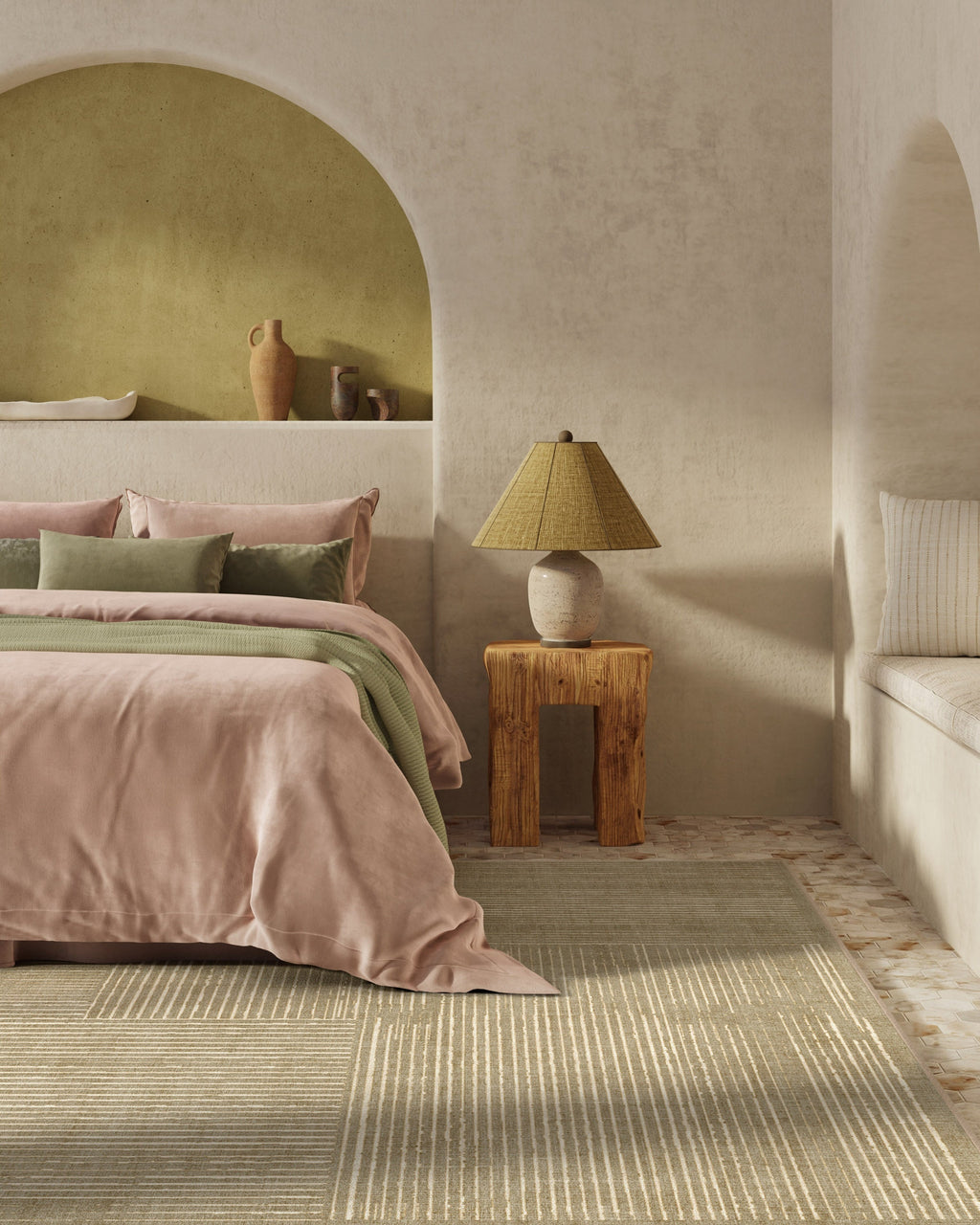 Linear Oasis Warm Taupe Flatwoven Rug
