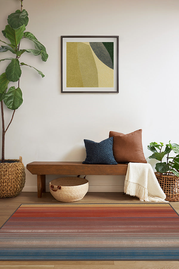 Linear Striped Multicolor Rug