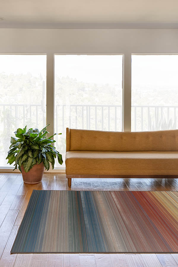 Linear Striped Multicolor Rug
