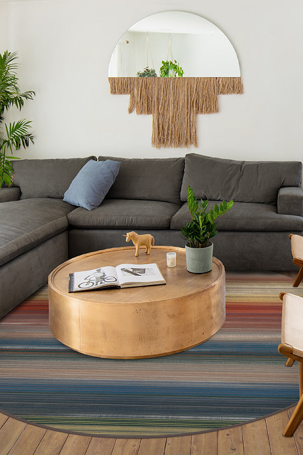 Linear Striped Multicolor Flatwoven Rug