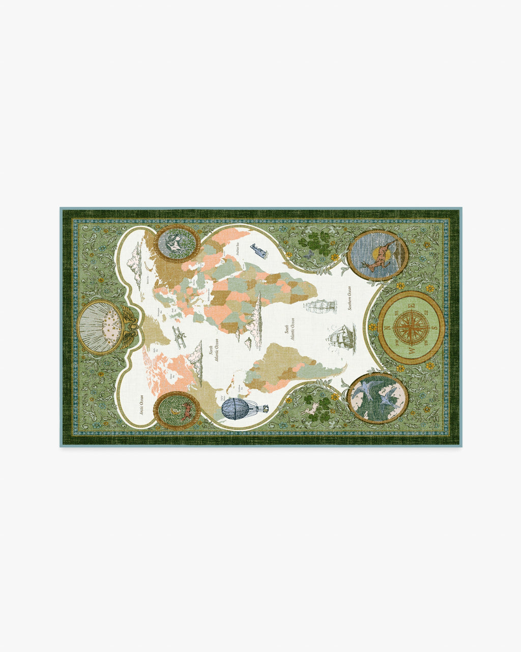 Little Explorer Gold & Green Flatwoven Rug