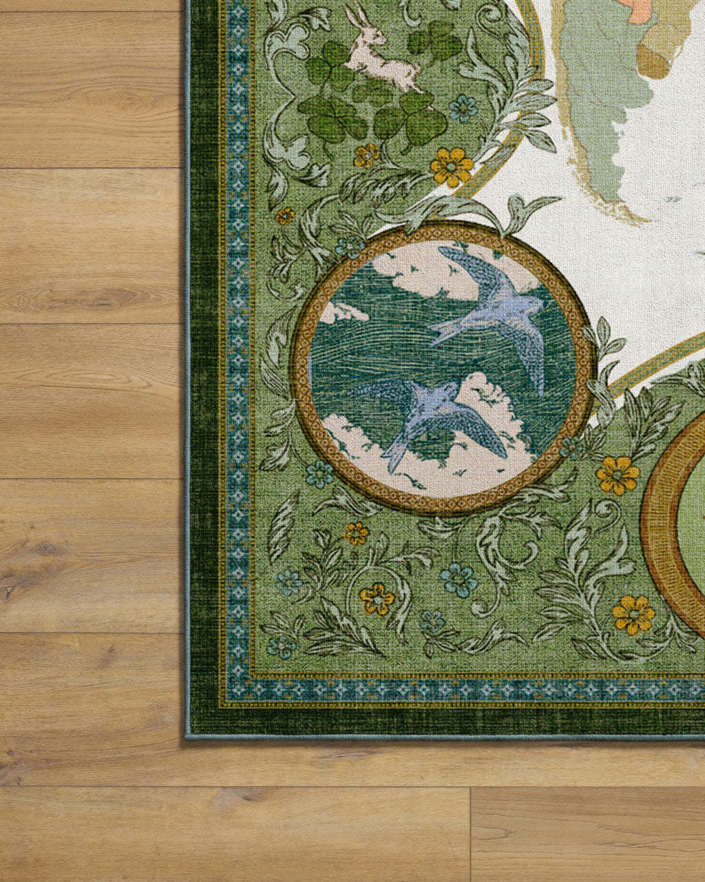 Little Explorer Gold & Green Flatwoven Rug