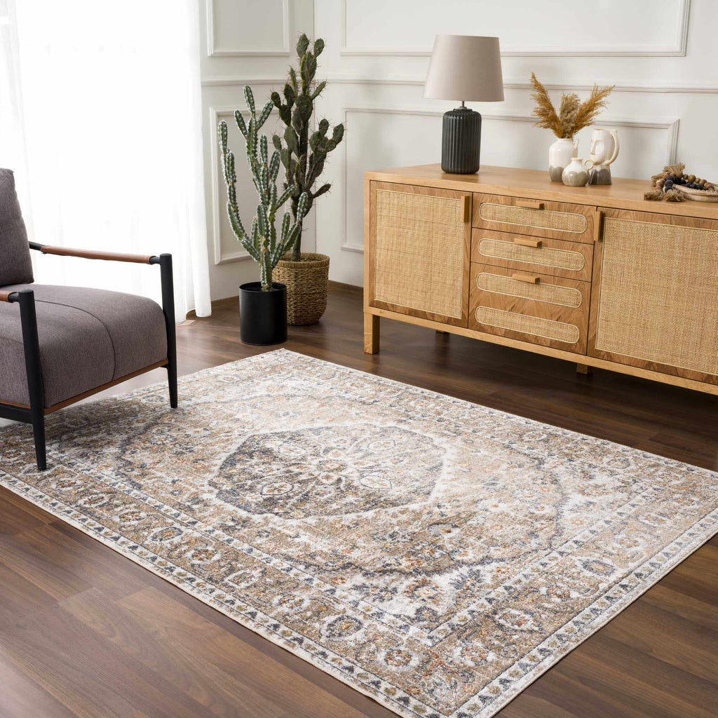 Hiti Beige Flat Pile Washable Rug